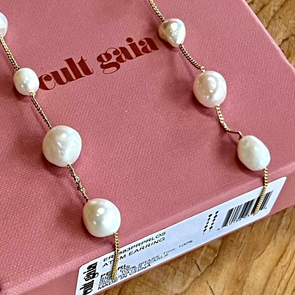 🌺🎉HP🎉🌺 NWT Cult Gaia Atum Freshwater Pearl Earrings - Picture 6 of 16
